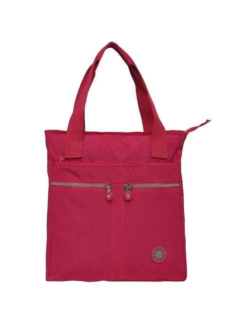 baomi pink solid medium tote handbag