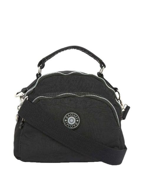 baomi black solid medium cross body bag