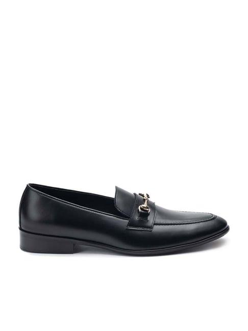 heel & buckle london men's black formal loafers