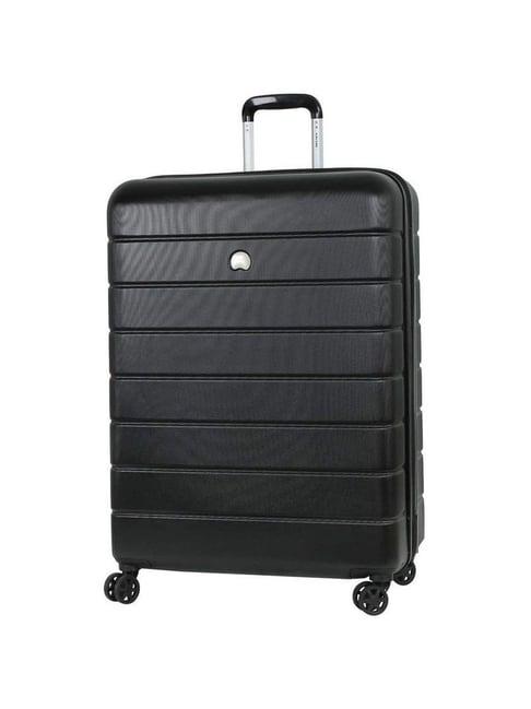 delsey black 4 wheel small hard cabin trolley - 35 cm