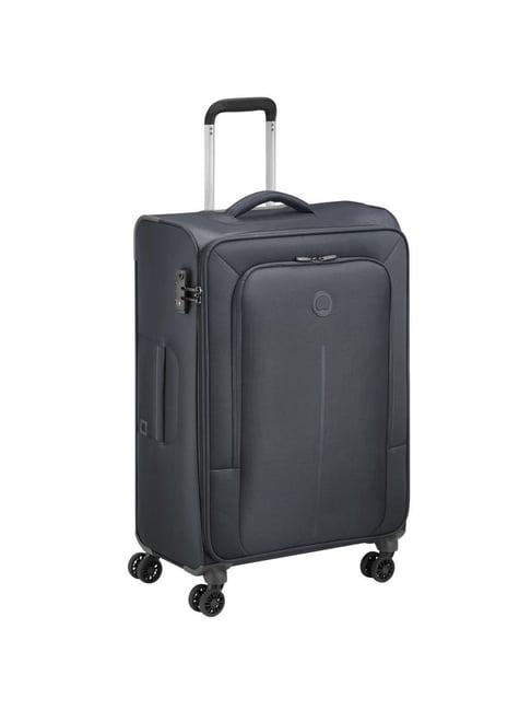 delsey black 4 wheel large soft trolley - 50 cm