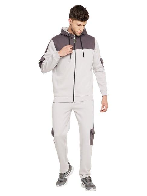 edrio light grey regular fit tracksuit