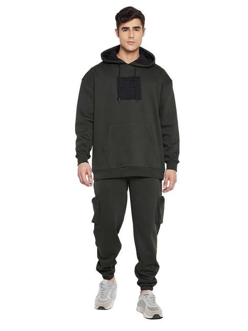 edrio dark green regular fit tracksuit