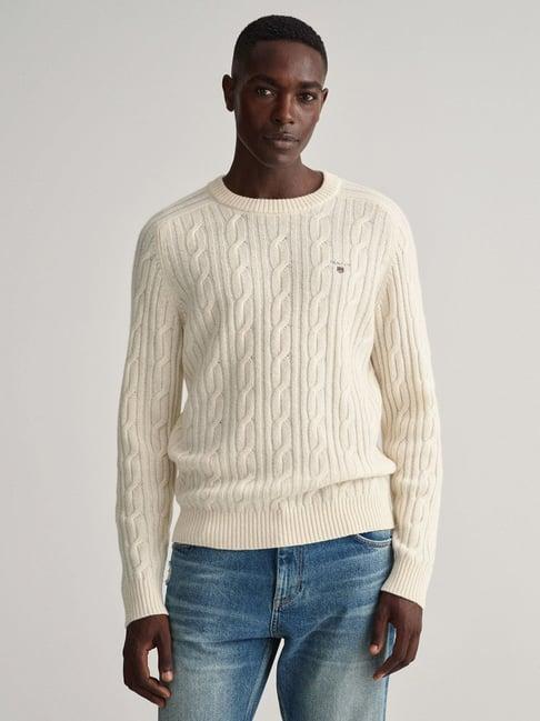 gant cream regular fit sweater