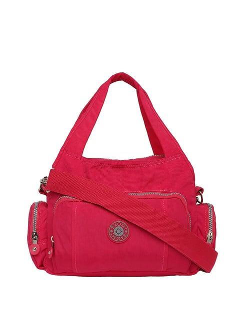 baomi pink solid medium handbag