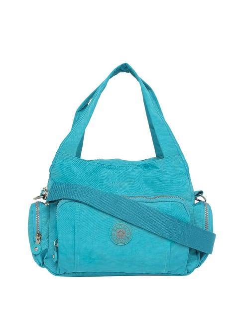 baomi blue solid medium handbag