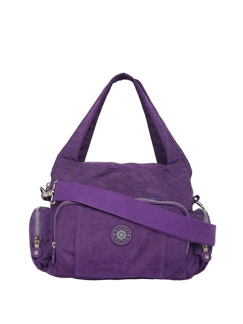 baomi purple solid medium handbag