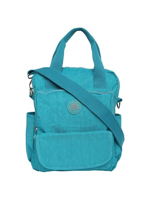 baomi blue solid medium handbag