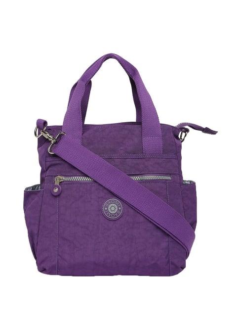 baomi purple solid medium handbag