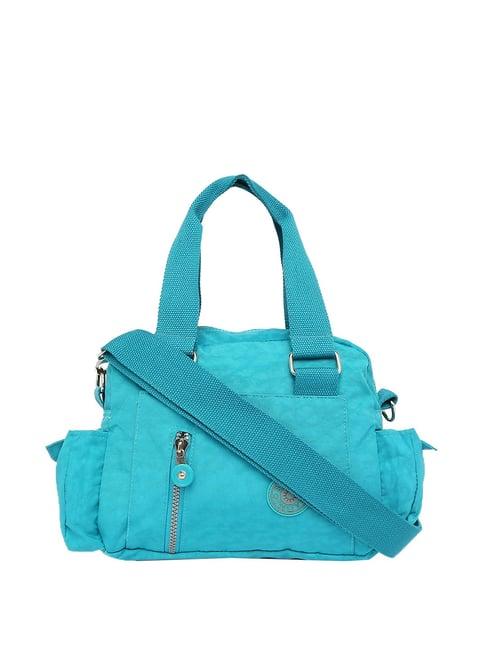 baomi blue solid medium handbag