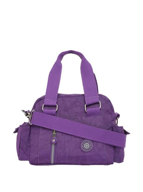 baomi purple solid medium handbag