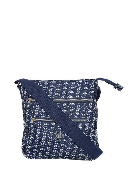 baomi blue printed medium cross body bag