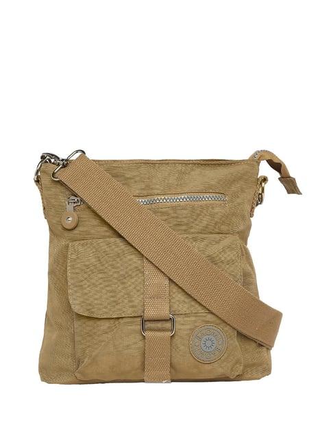 baomi beige solid medium cross body bag