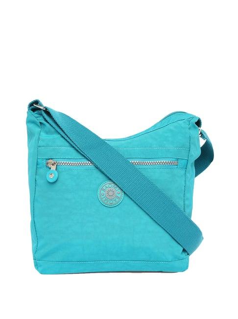 baomi blue solid medium cross body bag