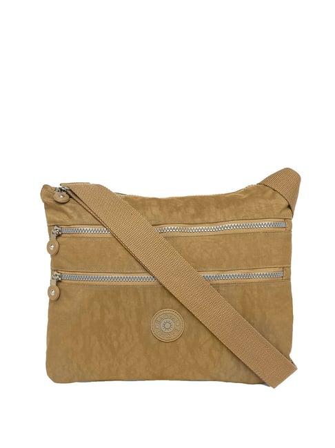 baomi beige solid medium cross body bag