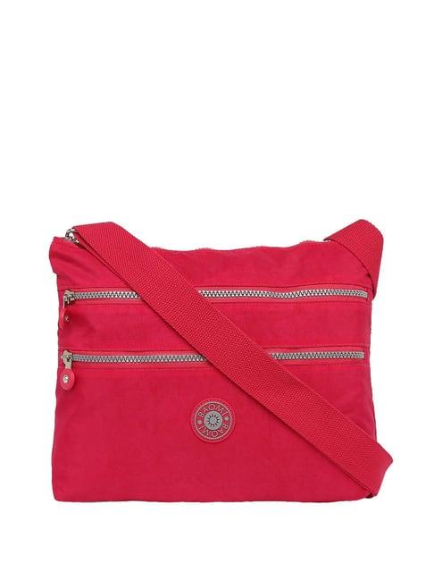 baomi pink solid medium cross body bag