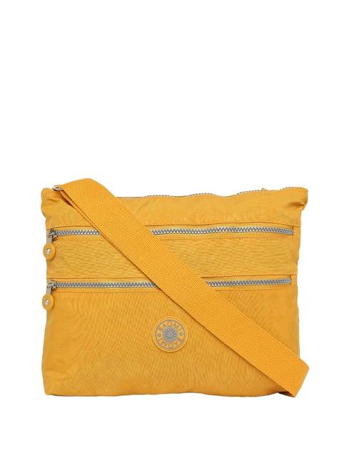 baomi yellow solid medium cross body bag