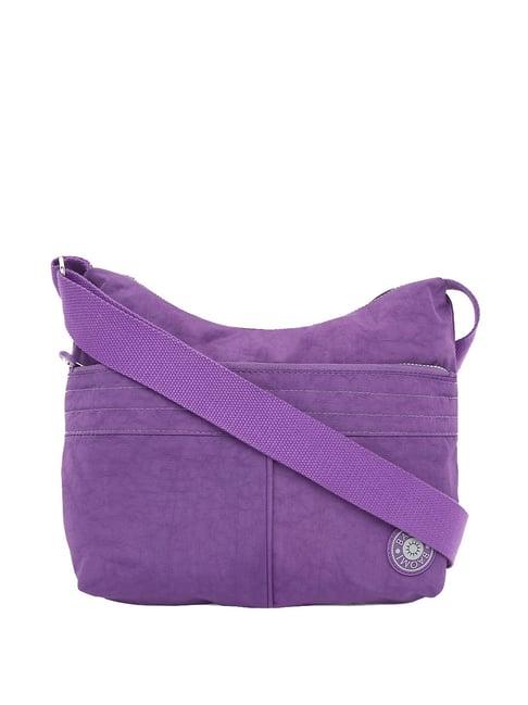 baomi purple solid medium cross body bag