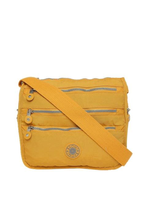 baomi yellow solid medium cross body bag