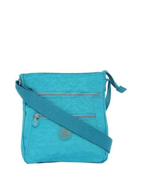 baomi blue solid medium cross body bag