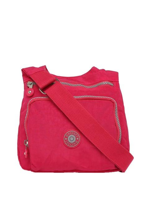 baomi pink solid medium cross body bag