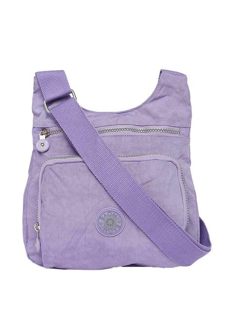 baomi purple solid medium cross body bag