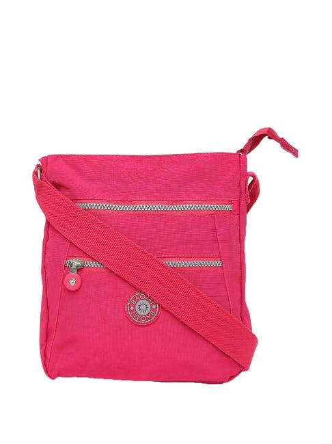 baomi pink solid medium cross body bag