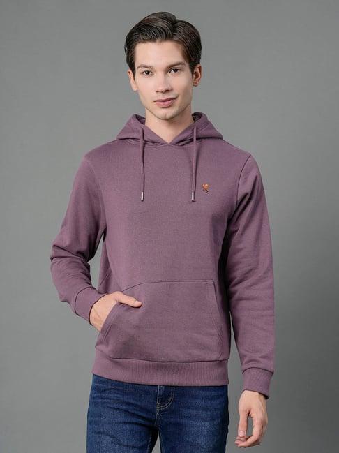 red tape mauve regular fit hooded sweatshirt