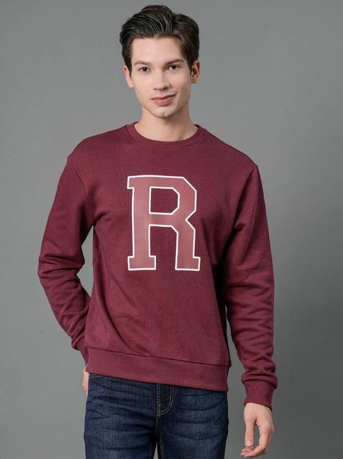 red tape plum regular fit printed sweatshirt