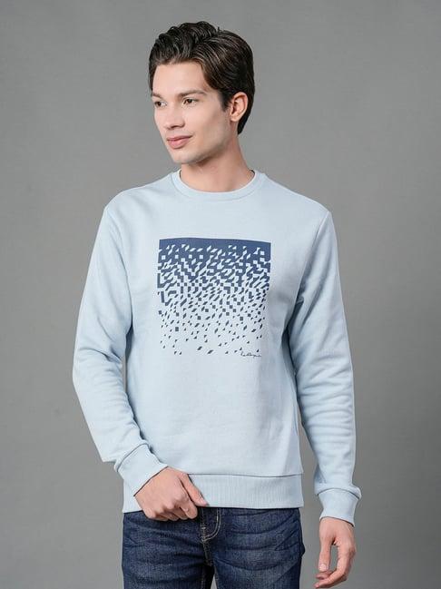 red tape light blue regular fit printed sweatshirt