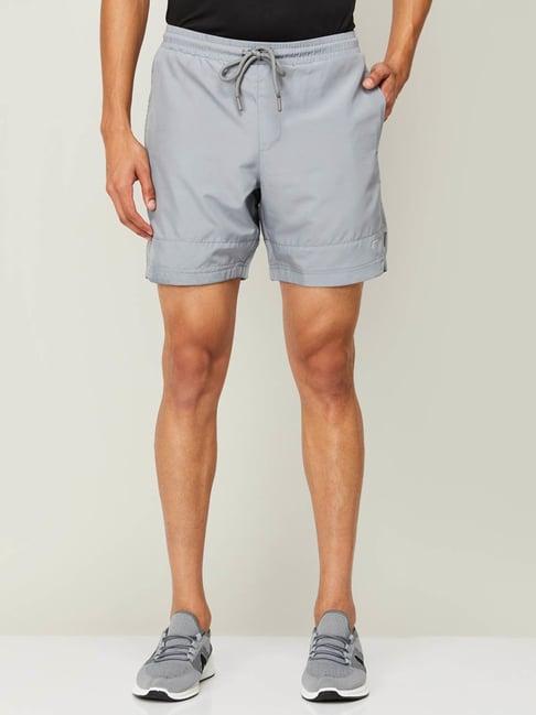 fame forever by lifestyle grey regular fit shorts