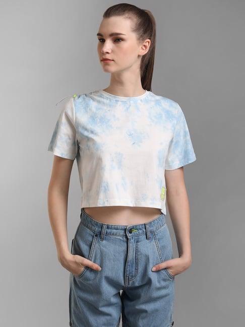 kz07 by kazo white crop t-shirt