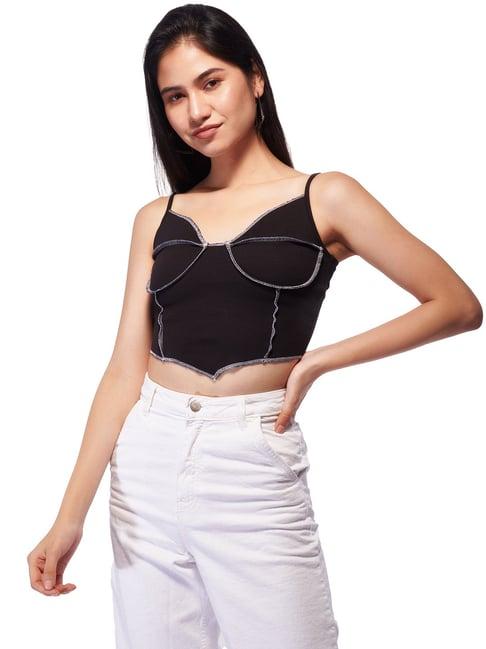 izf black crop top