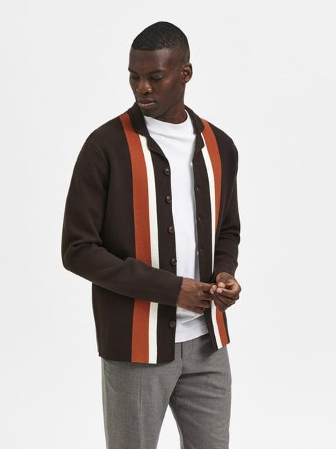 selected homme delicioso regular fit striped cardigans