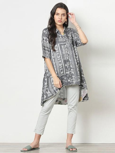 marigold lane grey printed tunic