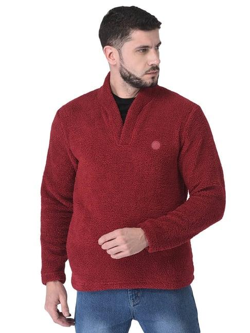 woodland maroon regular fit regular fit sweater