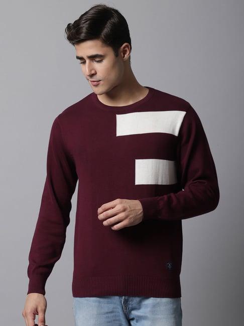 cantabil wine regular fit sweater