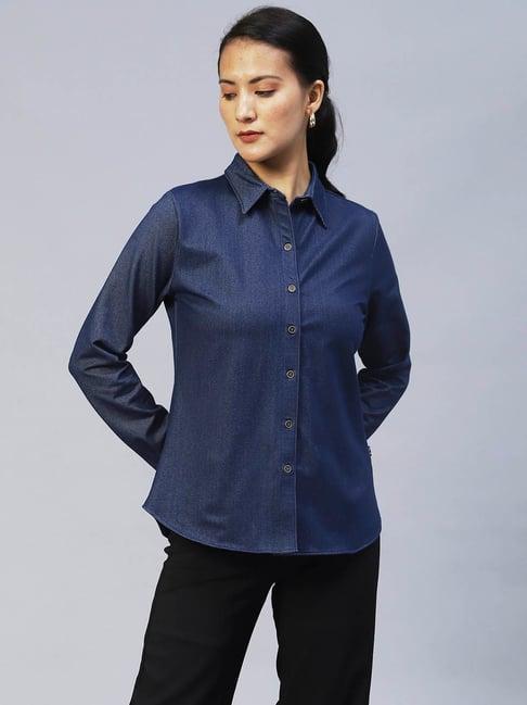 rigo blue denim shirt