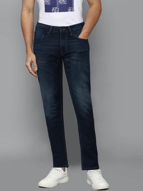 louis philippe jeans navy cotton regular fit jeans