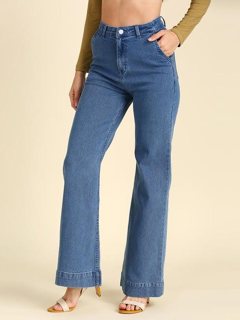 high star blue relaxed fit high rise lightly washed jeans