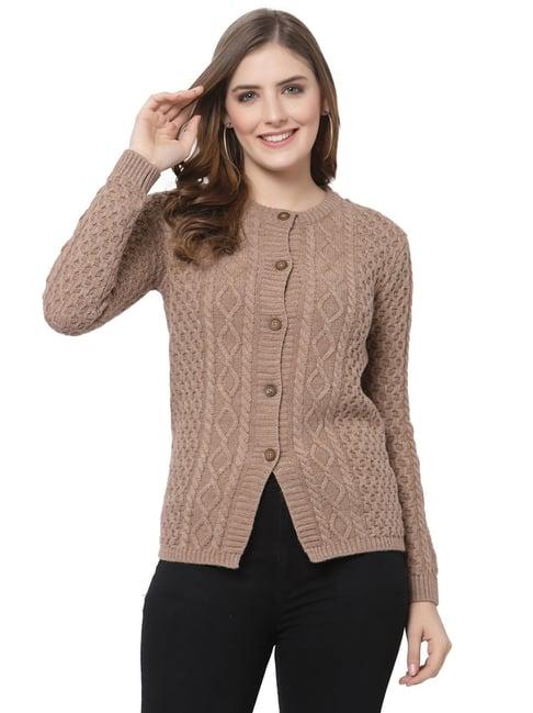 kalt light brown cable design sweater