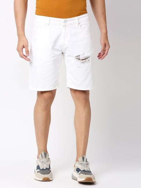 pepe jeans white skinny fit denim shorts