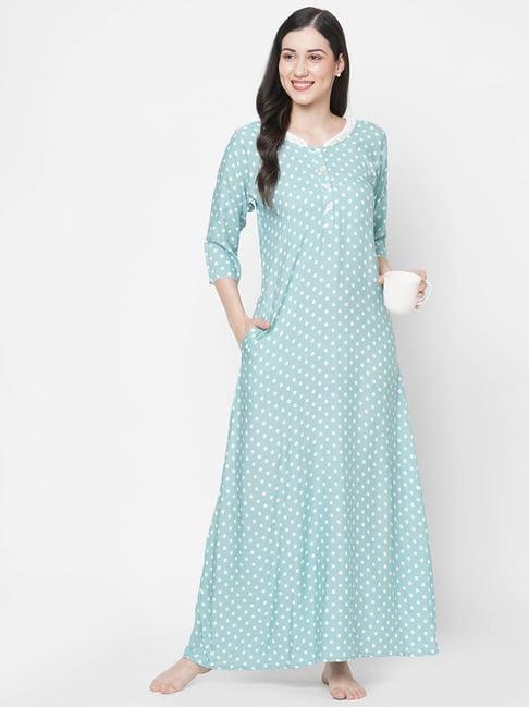 sweet dreams light green polka dot nighty