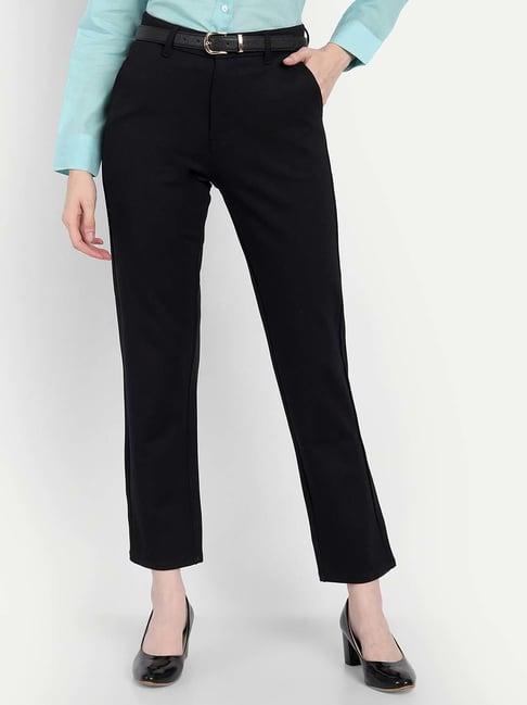 broadstar black high rise trousers