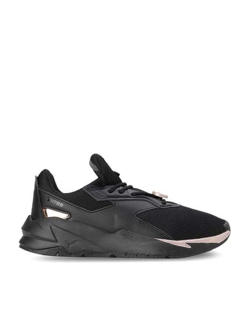 puma women's fier nitro metallic black sneakers