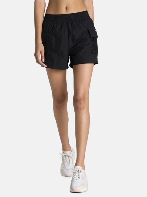 puma black regular fit shorts