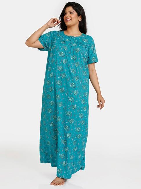 zivame blue printed nighty