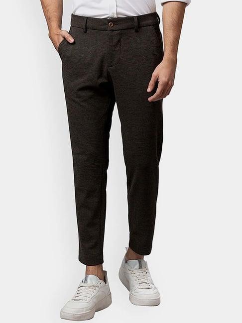 being human brown comfort fit trousers