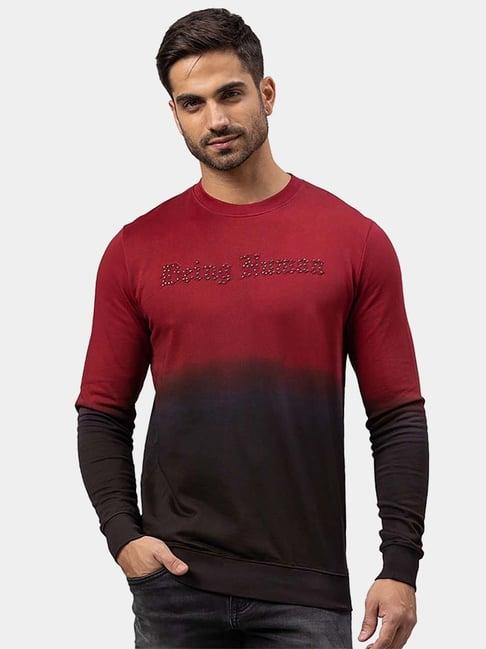 being human wine cotton regular fit ombre sweatshirts