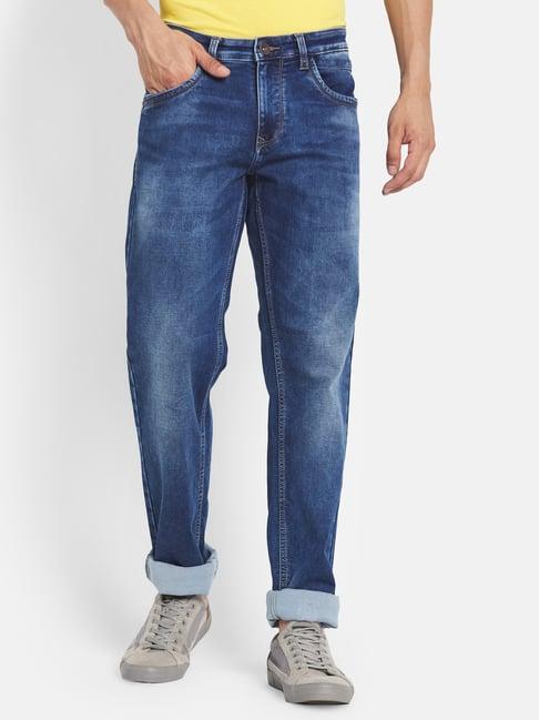 octave blue regular fit lightly washed jeans